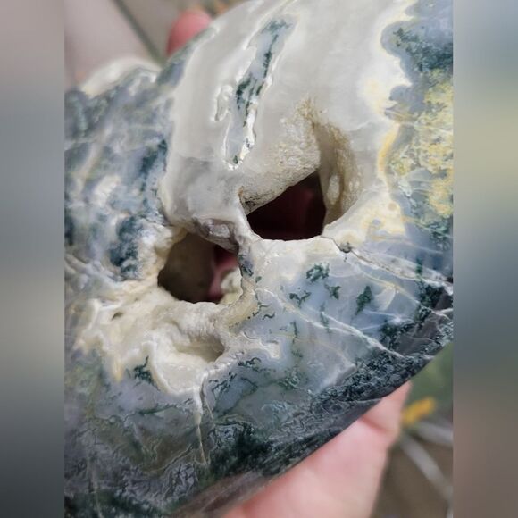 Druzy Moss Agate Heart - Picture 7 of 9